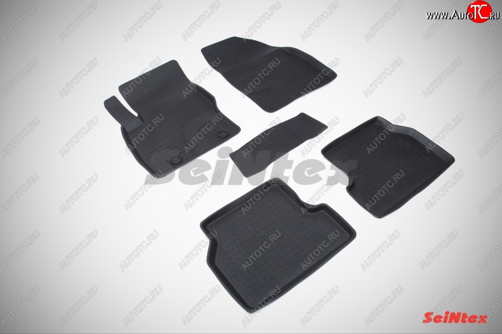 3 089 р. Износостойкие коврики в салон с высоким бортом SeiNtex Premium 4 шт. (резина) Ford Focus 2 универсал рестайлинг (2007-2011)  с доставкой в г. Пермь