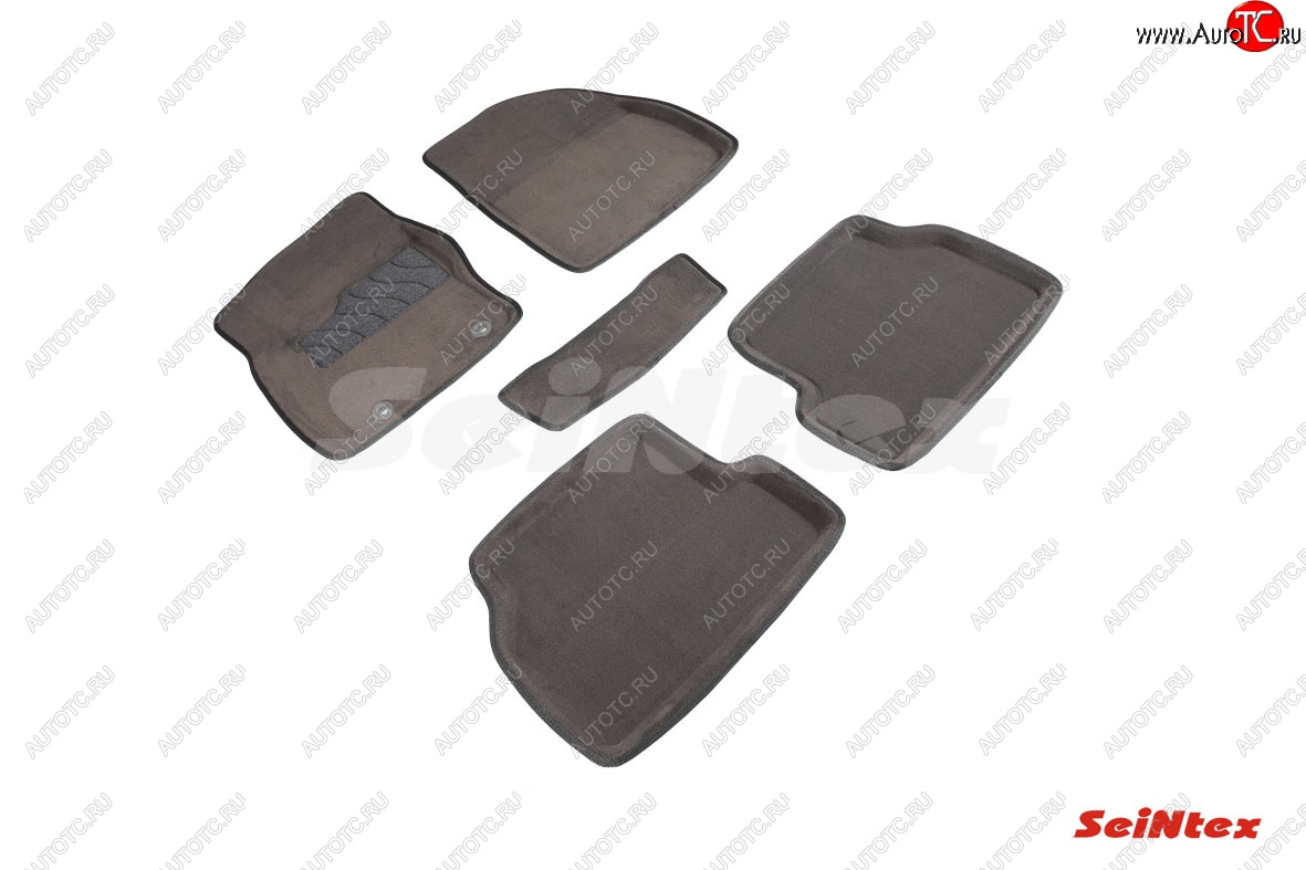 6 699 р. Коврики ворсовые в салон Seintex (3D) Ford Focus 2 универсал рестайлинг (2007-2011) (Серый)  с доставкой в г. Пермь