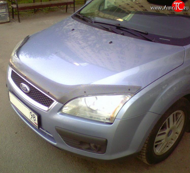 4 899 р. Дефлектор капота NovLine (прозрачный) Ford Focus 2 универсал дорестайлинг (2004-2008)  с доставкой в г. Пермь