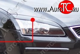 1 099 р. Реснички на фары RA v2  Ford Focus  2 (2004-2008)  седан дорестайлинг, универсал дорестайлинг, хэтчбэк 3 дв. дорестайлинг, хэтчбэк 5 дв. дорестайлинг (Неокрашенные)  с доставкой в г. Пермь