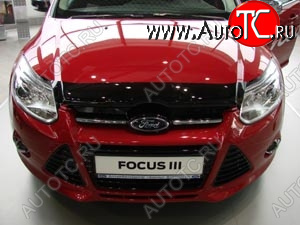 3 299 р. Дефлектор капота SIM Ford Focus 3 универсал дорестайлинг (2010-2015)  с доставкой в г. Пермь