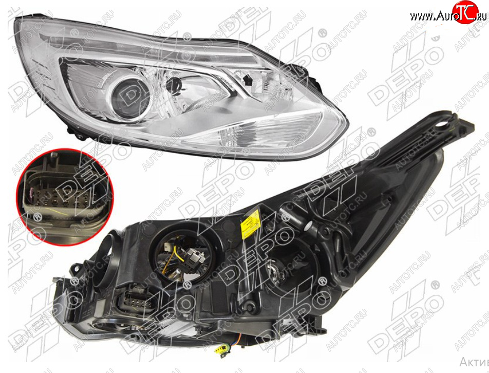 30 699 р. Правая фара (под ксенон, ДХО , c корректором) DEPO Ford Focus 3 универсал дорестайлинг (2010-2015)  с доставкой в г. Пермь