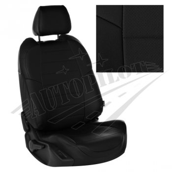 Чехлы сидений AUTOPILOT Экокожа (Sport/Titanium, Задняя спинка и сиденье 40/60) Ford Focus  3 (2010-2019) универсал дорестайлинг, хэтчбэк дорестайлинг, седан дорестайлинг, седан рестайлинг, универсал рестайлинг, хэтчбэк рестайлинг (Черный + Черный)