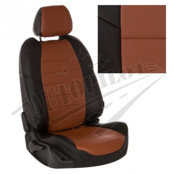 Чехлы сидений AUTOPILOT Экокожа (Sport/Titanium, Задняя спинка и сиденье 40/60) Ford Focus  3 (2010-2019) универсал дорестайлинг, хэтчбэк дорестайлинг, седан дорестайлинг, седан рестайлинг, универсал рестайлинг, хэтчбэк рестайлинг (Черный + Коричневый)