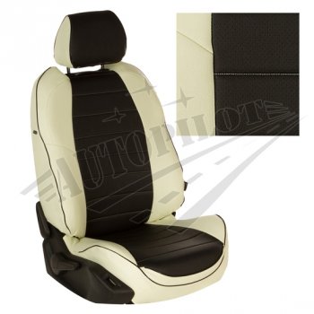 Чехлы сидений AUTOPILOT Экокожа (Sport/Titanium, Задняя спинка и сиденье 40/60) Ford Focus  3 (2010-2019) универсал дорестайлинг, хэтчбэк дорестайлинг, седан дорестайлинг, седан рестайлинг, универсал рестайлинг, хэтчбэк рестайлинг (Белый + Черный)