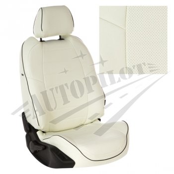 Чехлы сидений AUTOPILOT Экокожа (Sport/Titanium, Задняя спинка и сиденье 40/60) Ford Focus  3 (2010-2019) универсал дорестайлинг, хэтчбэк дорестайлинг, седан дорестайлинг, седан рестайлинг, универсал рестайлинг, хэтчбэк рестайлинг (Белый + Белый)