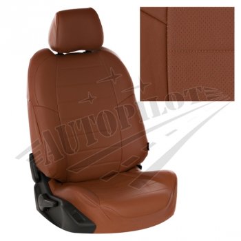 Чехлы сидений AUTOPILOT Экокожа (Sport/Titanium, Задняя спинка и сиденье 40/60) Ford Focus  3 (2010-2019) универсал дорестайлинг, хэтчбэк дорестайлинг, седан дорестайлинг, седан рестайлинг, универсал рестайлинг, хэтчбэк рестайлинг (Коричневый + Коричневый)