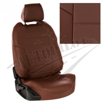 Чехлы сидений AUTOPILOT Экокожа (Sport/Titanium, Задняя спинка и сиденье 40/60) Ford Focus  3 (2010-2019) универсал дорестайлинг, хэтчбэк дорестайлинг, седан дорестайлинг, седан рестайлинг, универсал рестайлинг, хэтчбэк рестайлинг (Темно коричневый + Темно коричневый)