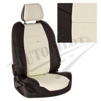 Чехлы сидений AUTOPILOT Экокожа (Sport/Titanium, Задняя спинка и сиденье 40/60) Ford Focus  3 (2010-2019) универсал дорестайлинг, хэтчбэк дорестайлинг, седан дорестайлинг, седан рестайлинг, универсал рестайлинг, хэтчбэк рестайлинг (Черный + Белый)