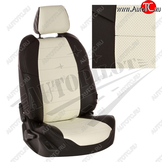 8 399 р. Чехлы сидений AUTOPILOT Экокожа (Sport/Titanium, Задняя спинка и сиденье 40/60)  Ford Focus  3 (2010-2019) универсал дорестайлинг, хэтчбэк дорестайлинг, седан дорестайлинг, седан рестайлинг, универсал рестайлинг, хэтчбэк рестайлинг (Черный + Белый)  с доставкой в г. Пермь
