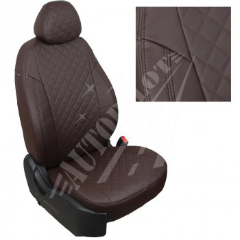 Чехлы сидений AUTOPILOT Экокожа Ромб (Sport/Titanium, Задняя спинка и сиденье 40/60) Ford Focus  3 (2010-2019) универсал дорестайлинг, хэтчбэк дорестайлинг, седан дорестайлинг, седан рестайлинг, универсал рестайлинг, хэтчбэк рестайлинг (Шоколад + Шоколад)