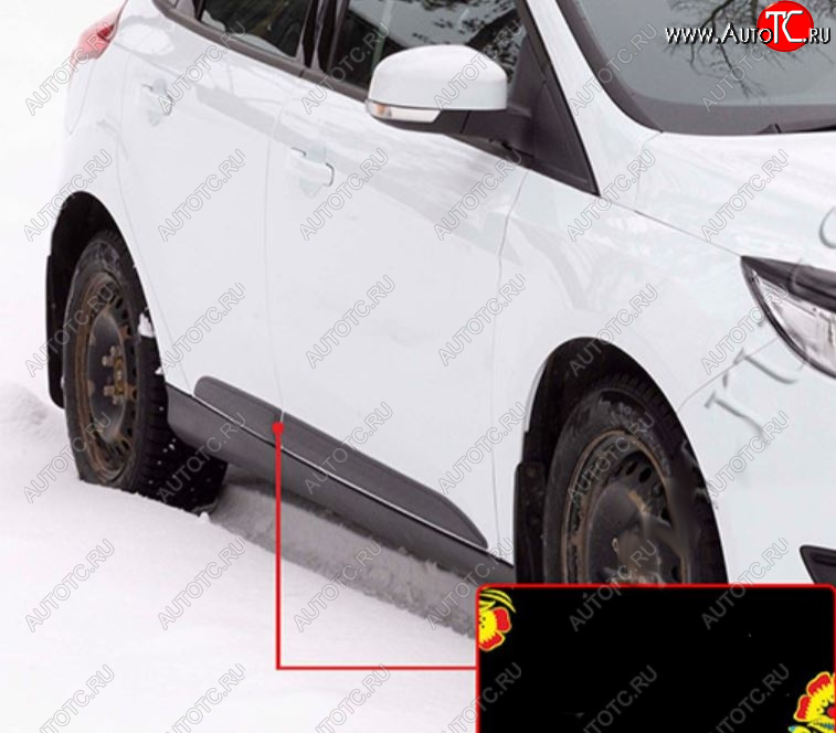 619 р. Молдинг двери задний правый RA Ford Focus 3 хэтчбэк рестайлинг (2014-2019) (Поверхность шагрень)  с доставкой в г. Пермь
