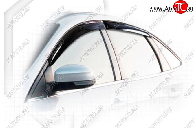 1 899 р. Дефлектора окон CA-Plastic  Ford Focus  3 (2011-2015) седан дорестайлинг (Classic полупрозрачный, Без хром.молдинга)  с доставкой в г. Пермь