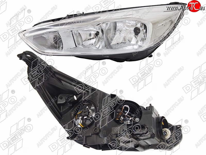 17 699 р. Левая фара DEPO (хром, диодная, с электрокорректором) Ford Focus 3 седан дорестайлинг (2011-2015)  с доставкой в г. Пермь