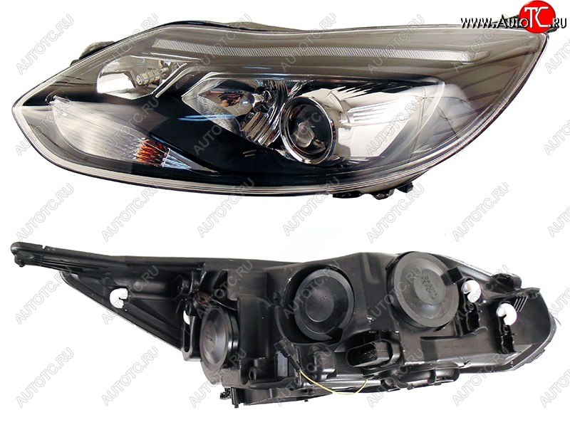 42 999 р. Левая фара SAT (ксенон,линза,чёрная) Ford Focus 3 седан дорестайлинг (2011-2015)  с доставкой в г. Пермь
