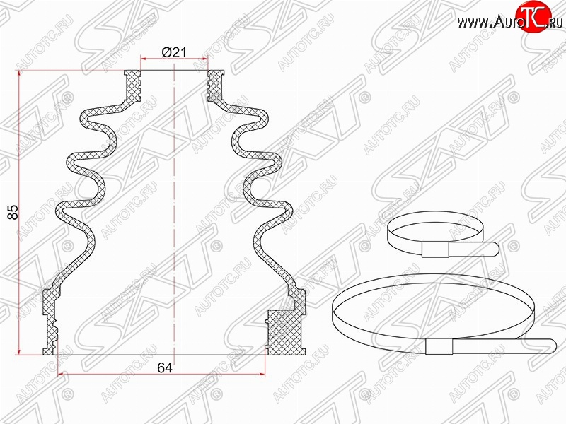 339 р. Пыльник ШРУСа SAT (1.8/2.0, 2 хомута, резина)  Ford Focus  3 (2010-2015) универсал дорестайлинг, хэтчбэк дорестайлинг, седан дорестайлинг  с доставкой в г. Пермь