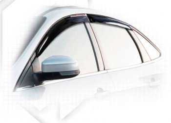 Дефлектора окон CA-Plastic Ford Focus 3 седан рестайлинг (2014-2019) (Classic полупрозрачный, Без хром.молдинга)