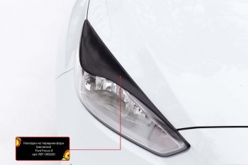 819 р. Реснички на фары RA Ford Focus 3 седан рестайлинг (2014-2019) (Неокрашенные)  с доставкой в г. Пермь. Увеличить фотографию 3