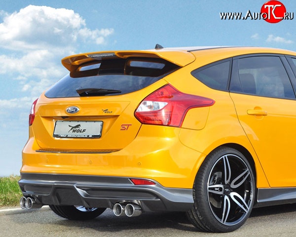 4 549 р. Спойлер ST Ford Focus 3 хэтчбэк дорестайлинг (2010-2015) (Неокрашенный)  с доставкой в г. Пермь