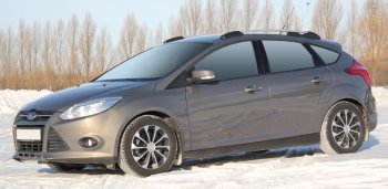 9 249 р. Комплект рейлингов АПС  Ford Focus  3 (2010-2019) хэтчбэк дорестайлинг, хэтчбэк рестайлинг (Черные, без поперечин)  с доставкой в г. Пермь. Увеличить фотографию 2