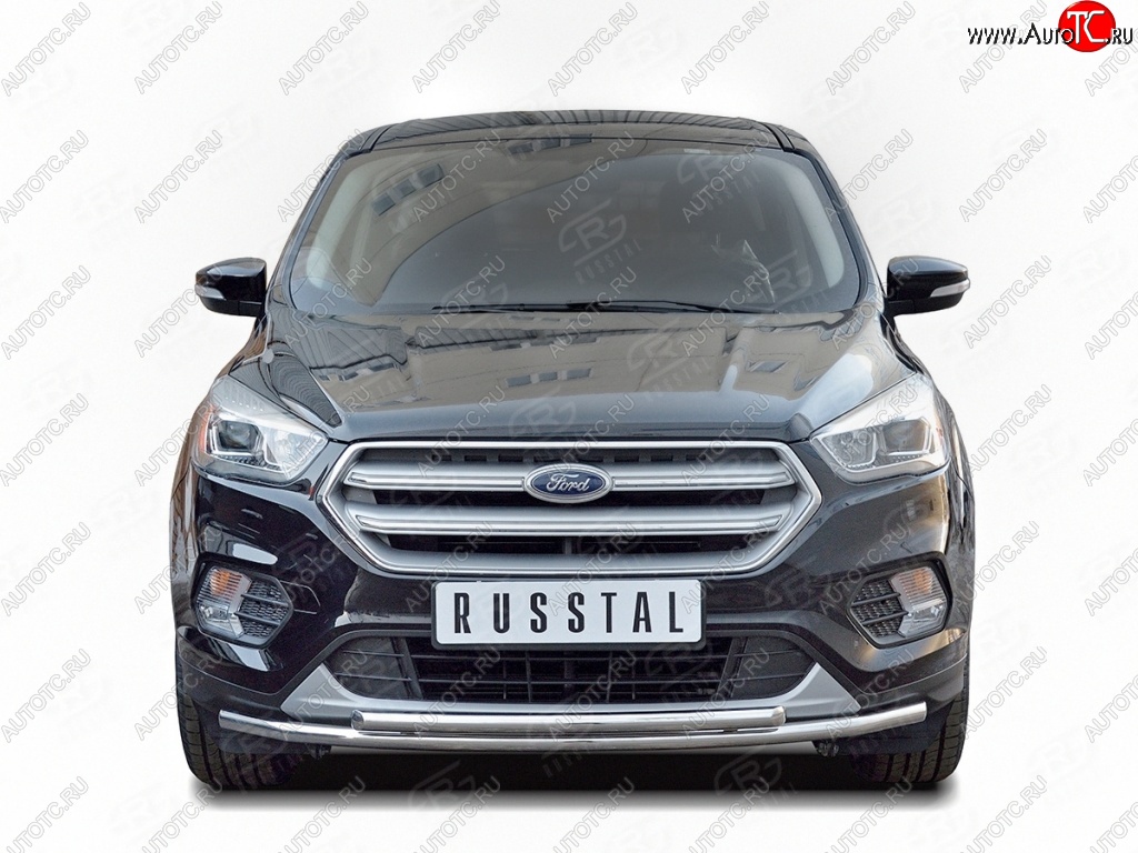 17 499 р. Защита переднего бампера (2 трубыØ42 мм, нержавейка) SLITKOFF Ford Kuga 2 рестайлинг (2016-2019)  с доставкой в г. Пермь