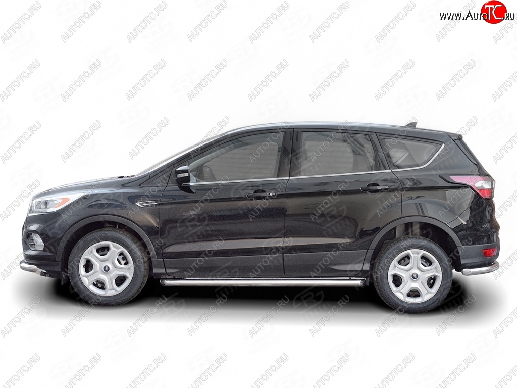 19 999 р. Защита порогов из круглой трубы диаметром 63 мм SLITKOFF Ford Kuga 2 рестайлинг (2016-2019)  с доставкой в г. Пермь