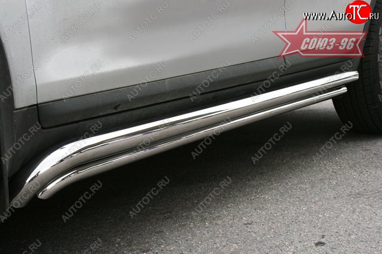 20 519 р. Защита порогов из двух труб Souz-96 (d60/42) Ford Kuga 1 (2008-2013)  с доставкой в г. Пермь