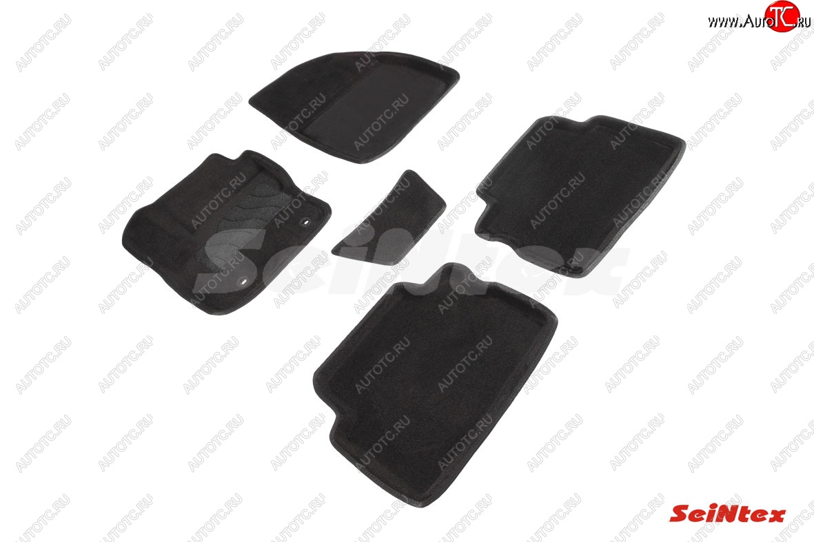 5 249 р. Комплект 3D ковриков в салон (ворсовые / чёрные) Seintex  Ford Kuga  1 (2008-2013)  с доставкой в г. Пермь