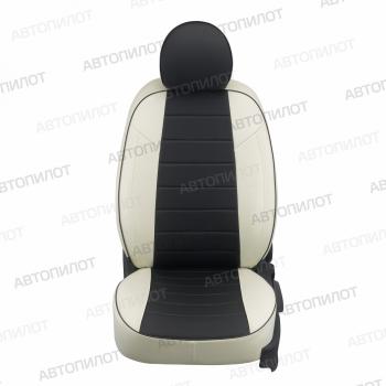 8 249 р. Чехлы сидений (Trend, экокожа) Автопилот  Ford Kuga  1 (2008-2013) (белый/черный)  с доставкой в г. Пермь. Увеличить фотографию 3
