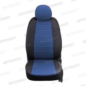 8 249 р. Чехлы сидений (Trend, экокожа) Автопилот  Ford Kuga  1 (2008-2013) (черный/синий)  с доставкой в г. Пермь. Увеличить фотографию 2