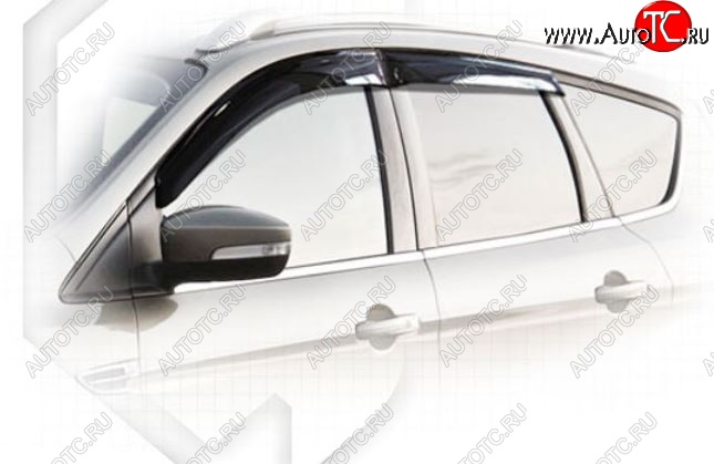 2 099 р. Дефлектора окон CA-Plastiс Ford Kuga 2 дорестайлинг (2013-2016) (Classic полупрозрачный, Без хром.молдинга)  с доставкой в г. Пермь