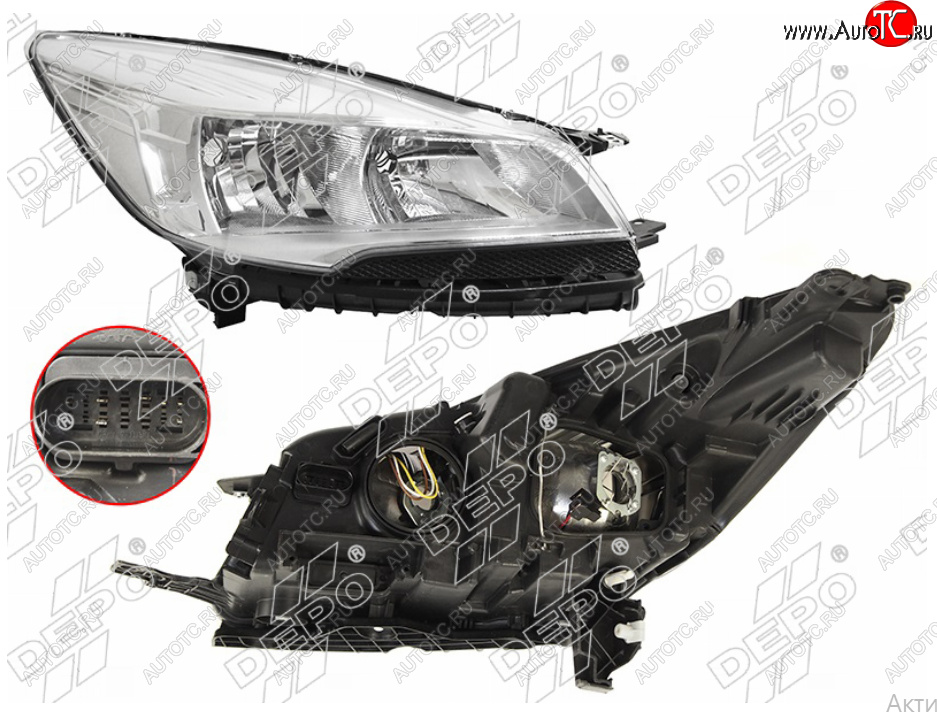 14 299 р. Правая фара (галоген, с корректором) DEPO Ford Kuga 2 дорестайлинг (2013-2016)  с доставкой в г. Пермь