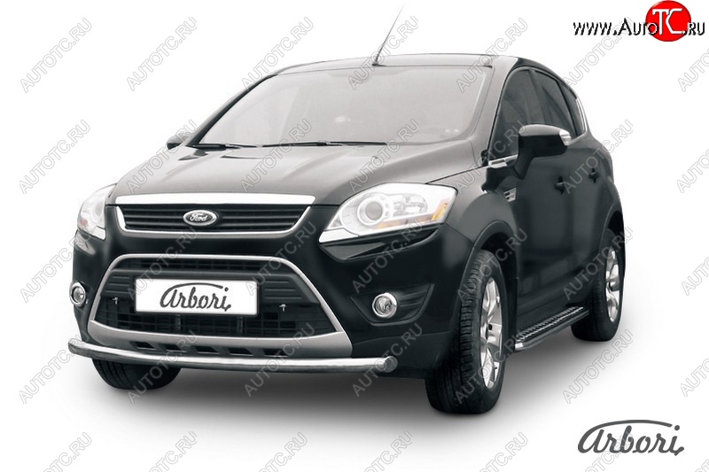 9 899 р. Защита переднего бампера Arbori (нержавейка, 1 труба d57mm) Ford Kuga 1 (2008-2013)  с доставкой в г. Пермь
