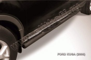 Защита порогов d76 Slitkoff (труба, с поступями) Ford Kuga  1 (2008-2013)