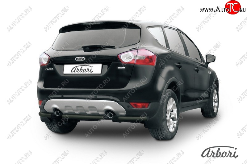 7 019 р. Защита заднего бампера Arbori (черная, 1 труба d57 mm). Ford Kuga 1 (2008-2013)  с доставкой в г. Пермь