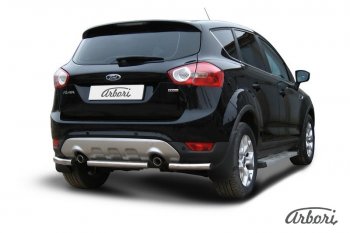 6 389 р. Защита заднего бампера Arbori (нержавейка, 1 труба d57 mm). Ford Kuga 1 (2008-2013)  с доставкой в г. Пермь. Увеличить фотографию 2