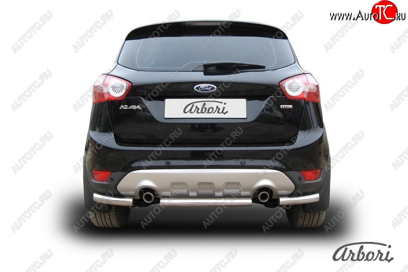 6 389 р. Защита заднего бампера Arbori (нержавейка, 1 труба d57 mm). Ford Kuga 1 (2008-2013)  с доставкой в г. Пермь