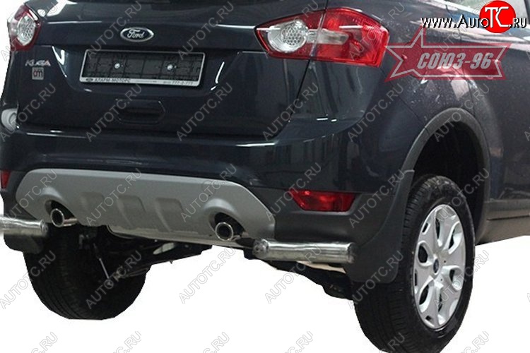 12 779 р. Защита заднего бампера из уголков Souz-96 (d76) Ford Kuga 1 (2008-2013)  с доставкой в г. Пермь