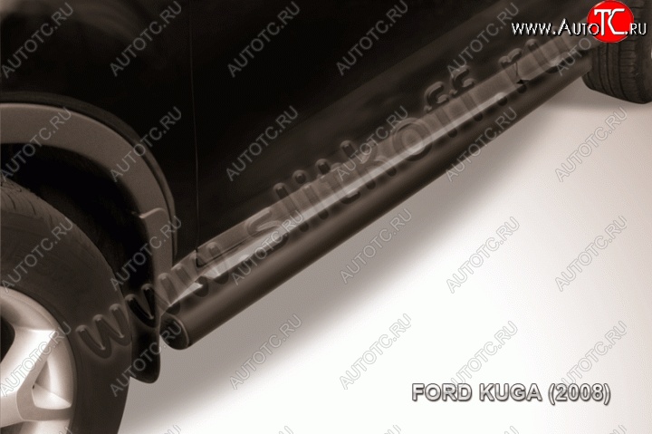 10 599 р. Защита порогов d76 труба Slitkoff  Ford Kuga  2 (2013-2016) дорестайлинг (Цвет: серебристый)  с доставкой в г. Пермь