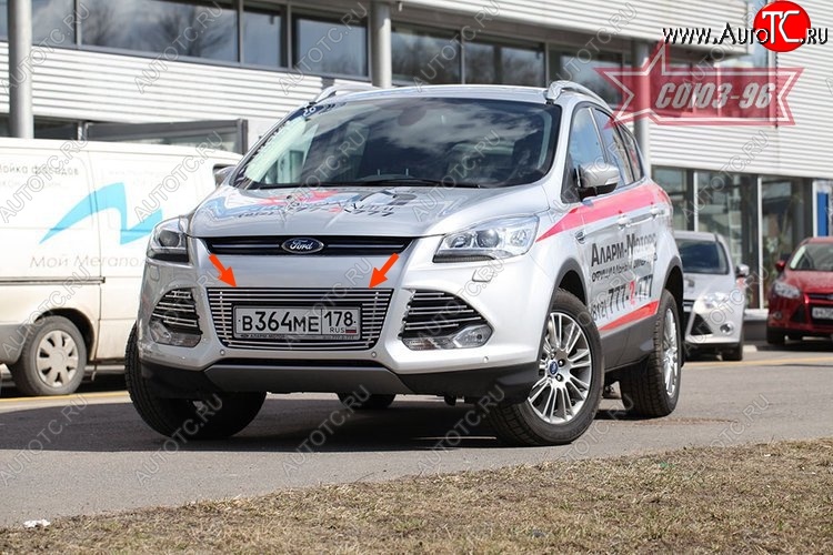 6 209 р. Декоративный элемент воздухозаборника Souz-96 (d10)  Ford Kuga  2 (2013-2016) дорестайлинг  с доставкой в г. Пермь