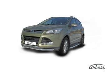 12 869 р. Защита переднего бампера Arbori (нержавейка, 1 труба d57 mm) Ford Kuga 2 дорестайлинг (2013-2016)  с доставкой в г. Пермь. Увеличить фотографию 2