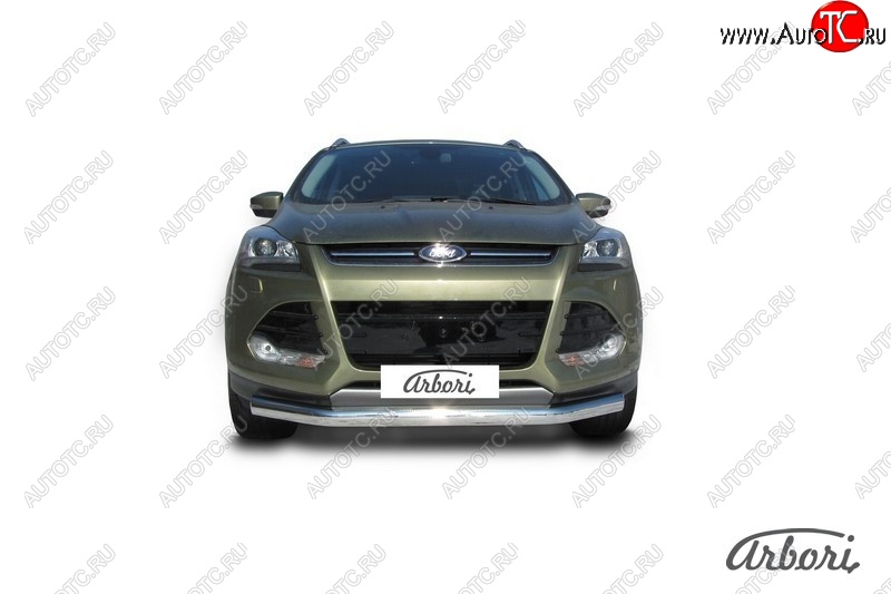 13 319 р. Защита переднего бампера Arbori (нержавейка, 1 труба d76 mm) Ford Kuga 2 дорестайлинг (2013-2016)  с доставкой в г. Пермь