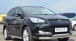 13 999 р. Защита переднего бампера (2 трубыØ75х42 и 63 мм, нержавейка) Russtal Ford Kuga 2 дорестайлинг (2013-2016)  с доставкой в г. Пермь. Увеличить фотографию 3