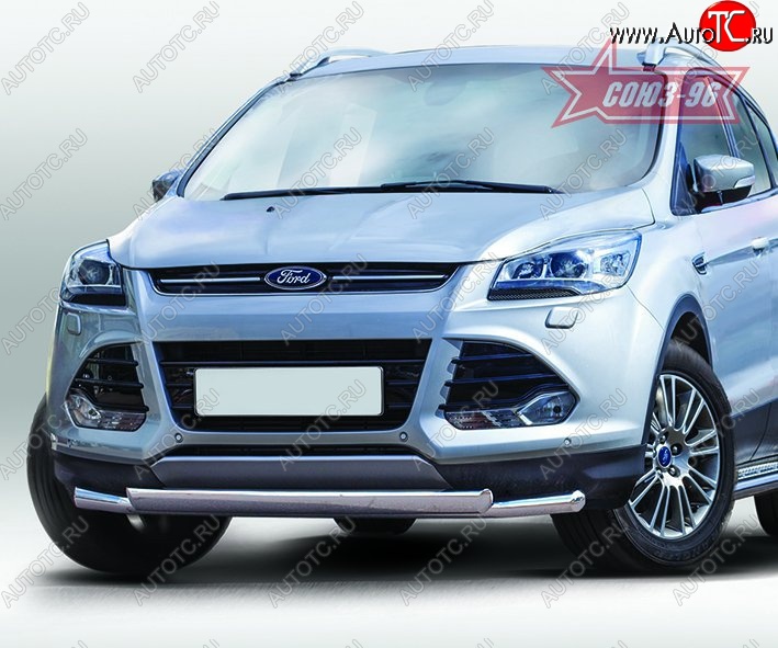 20 339 р. Защита переднего бампера двойная Souz-96 (d60/75х42). Ford Kuga 2 дорестайлинг (2013-2016)  с доставкой в г. Пермь