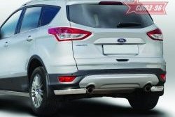 Защита заднего бампера из боковых уголков Souz-96 (d76х42) Ford Kuga  2 (2013-2016) дорестайлинг