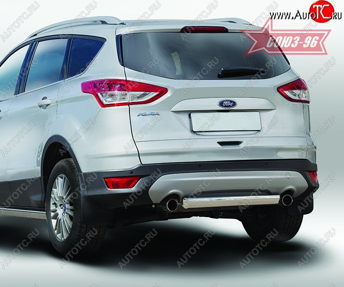 14 264 р. Защита заднего бампера из овальной трубы Souz-96 (в 75х42)  Ford Kuga  2 (2013-2016) дорестайлинг  с доставкой в г. Пермь