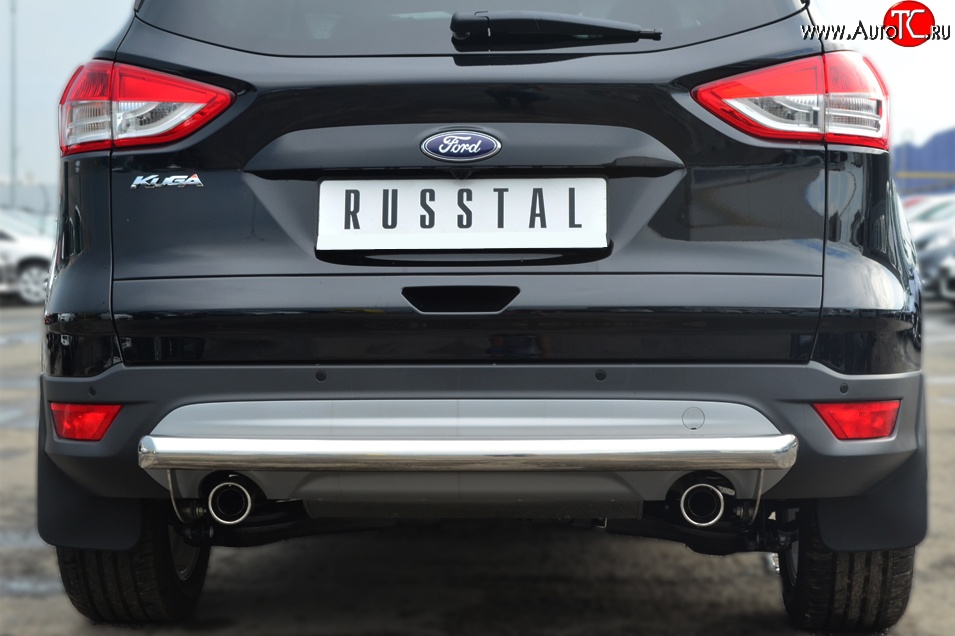 13 449 р. Одинарная защита заднего бампера из трубы диаметром 63 мм SLITKOFF  Ford Kuga  2 (2013-2016) дорестайлинг  с доставкой в г. Пермь