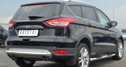 13 949 р. Одинарная защита заднего бампера из трубы диаметром 76 мм SLITKOFF  Ford Kuga  2 (2013-2016) дорестайлинг  с доставкой в г. Пермь. Увеличить фотографию 3