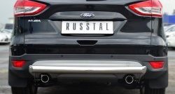 Одинарная защита заднего бампера из трубы диаметром 76 мм SLITKOFF Ford Kuga  2 (2013-2016) дорестайлинг