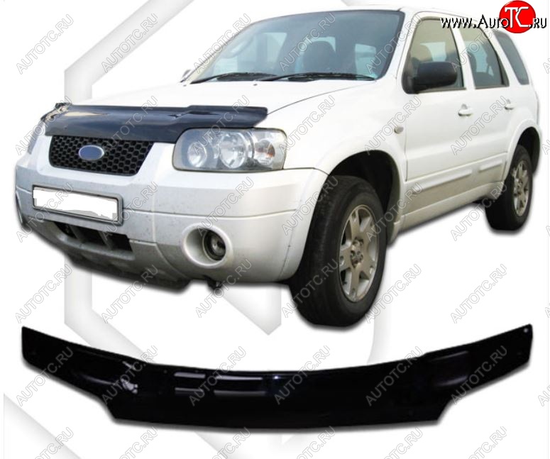 2 199 р. Дефлектор капота CA-Plastiс exclusive Ford Maverick TM1 дорестайлинг, 5 дв. (2000-2004) (Classic черный, Без надписи)  с доставкой в г. Пермь